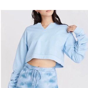 Eggie Lite Blue Cropped Sweatshirt